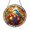 Acrylic 3.5 Inch, variant on Round Fall Bird Glass Window Decor, Autumn Fruit and Nature Scene Hanging Light Catcher Art for Home Window Styling