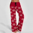 thumbnail image 2 of Kaemgyyd Women's Christmas Pajama Pants Soft Comfy High Waist Loungewear Stretch Print Casual Wide Leg Drawstring Pj Bottoms, 2 of 5