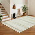 thumbnail image 5 of SONORO KATE 5'x7' Area Rugs for Living Room, Machine Washable Geometric Stripe Non Slip Soft Indoor Area Carpet, Brown, 5 of 7