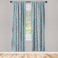 thumbnail image 3 of Ambesonne Garden Curtains, Colorful Berries and Leaves, Pair of 28"x95", Scarlet and Peacock Green, 3 of 5