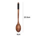 thumbnail image 2 of cucharas de madera respetuosas con el medio ambiente, cucharas de sopa de madera, cucharas de arroz de madera japonesas/coreanas de 23,5 cm x 4 cm (5 piezas), 2 of 6