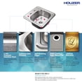 thumbnail image 6 of Houzer Hospitality 15 in Stainless Steel Topmount Single Bowl Bar Sink with Strainer - 1515-6BS-C, 6 of 10
