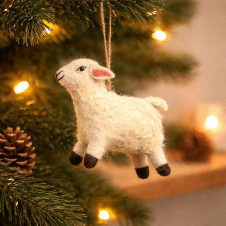Christmas Décor Handmade Needled Felt Work Miniature Sheep