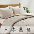 thumbnail image 5 of Peace Nest 2-Piece All Season Clipped Jacquard Down Alternative Comforter Set, Beige, Twin, 5 of 7