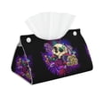 thumbnail image 2 of Lsque Mushrooms and Skull Printed Long Tissue Box Cover Holder, Facial Paper Organizer Dispenser,Triangle with Bottom Belt, PVC Leather Decorative Organizer, 2 of 9