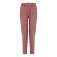 thumbnail image 1 of Pantalones de pana Prolriy para mujer, pantalones de pana para mujer, pantalones casuales de cintura alta elástica, pantalones rectos, pantalones sueltos y cómodos con bolsillos, pantalones de mujer, 1 of 4