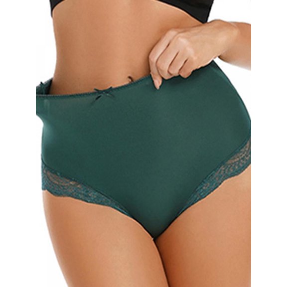 Esho Women’s Plus Size Underwear, Ladies Sexy Lace High Waisted Panties , Soft Full Breathable Briefs For Women