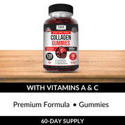 Kaya Naturals Collagen Gummy for Men & Women, 120 Count, 1000mg of Hydrolyzed Collagen, Vitamin C, Selenium & Biotin, Collagen/Strawberry Flavor (120 Gummies)