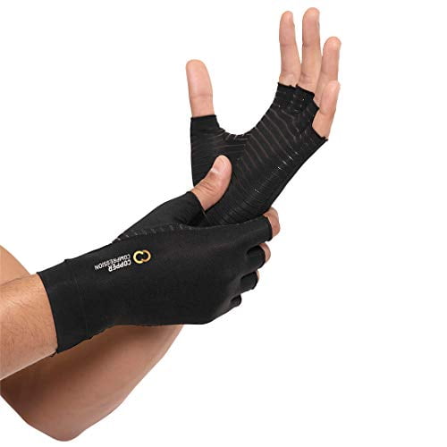 Lot De 2 Manchettes De Compression Tommie Copper - Noir, Unisexe, Avec Trous Pouce - Taille Unique