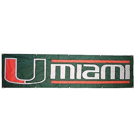 MIAMI HURRICANES 8' WIDE OFFICIAL TAILGATE BANNER