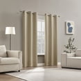 thumbnail image 6 of Sun Zero Bryant 2-Piece Textured Thermal Insulated 100% Blackout  Grommet Top Curtain Panel, Taupe, 37.0”W x 108"L, 6 of 9