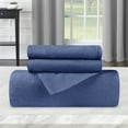 thumbnail image 5 of BNM Flannel Cotton Solid Duvet Set, Twin, Navy Blue, 5 of 7