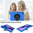 thumbnail image 4 of Kids Friendly Rugged Case for Lenovo Tab M10 Plus (3rd Gen) 10.6" 2022, Heat Dissipation Multi-viewing Angle Stand, 360 Degree Rotation Shock-Absorbing Drop Protection Shoulder Strap, Blue, 4 of 10