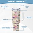 thumbnail image 6 of Mothers Day Hummingbird Cup Insulated Tumbler Stainless Steel Vacuum Travel Mug 40 oz with Handle and Straw Lid, 6 of 7