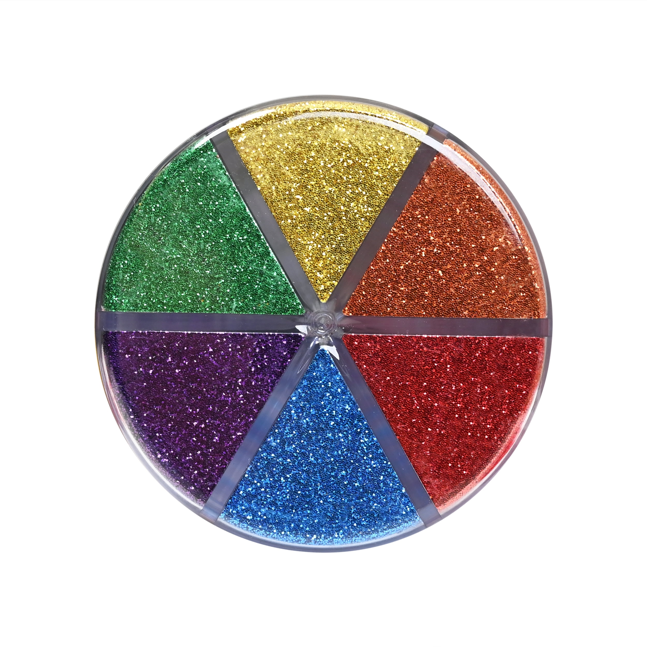 Hello Hobby Six-Compartment Rainbow Glitter Shaker, Multicolor