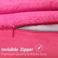 thumbnail image 5 of Ksopiavobs Throw Pillow Covers Hot Pink Decorative Faux Fur Set of 2 12x20 Inch Pillow Covers, Soft Pink Lumbar Striped Pillowcases for Couch Sofa Bed Living Room, Fluffy Cute Home Boho Accent Decor, 5 of 6