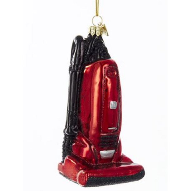 Noble Gems Red Upright Vacuum Cleaner Glass Christmas Tree Ornament