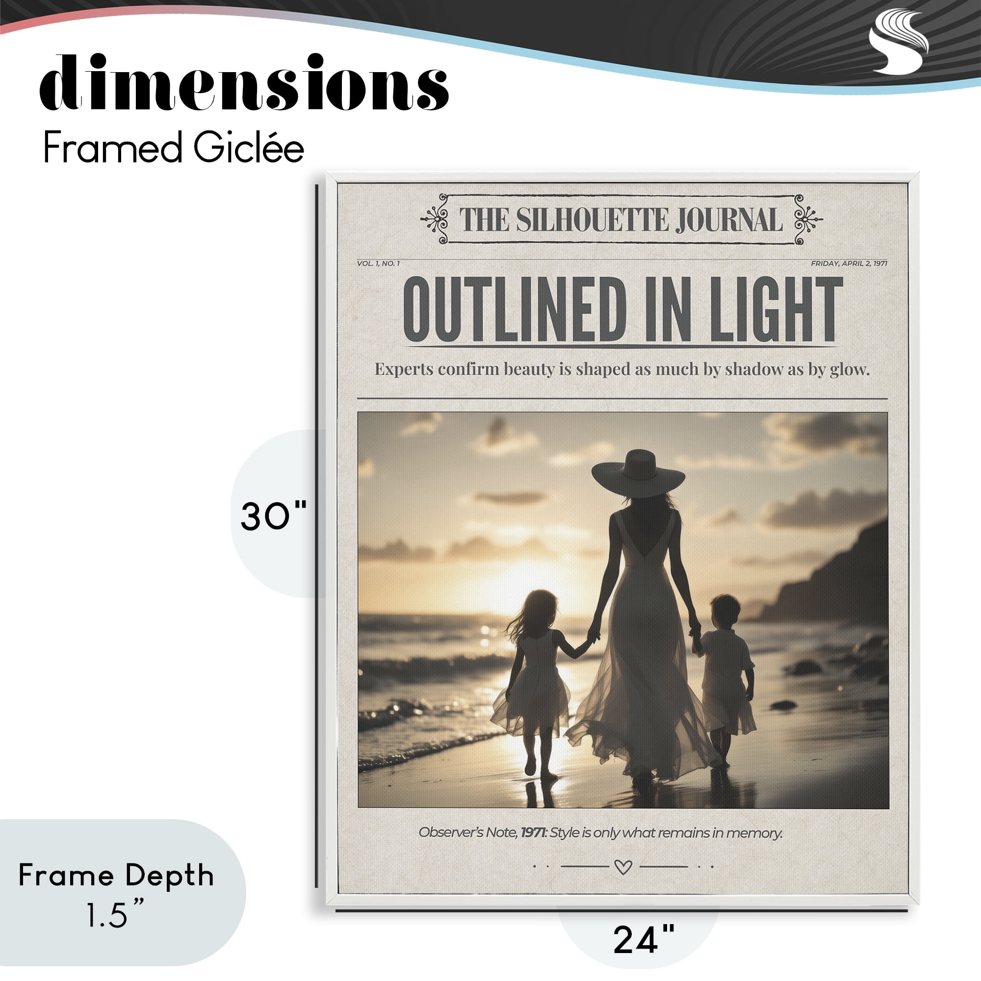 Stupell Industries Outlined In Light Newspaper White Framed Giclee Art, design by A Barefoot Stylist