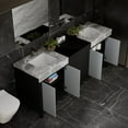 thumbnail image 5 of Zilara 80 in W Black and Grey Double Bath Vanity, Castle Grey Marble Top and Faucet Set, 5 of 12