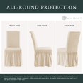 thumbnail image 5 of Juego de 4 fundas para sillas de comedor, fundas universales elásticas para sillas de comedor con falda, silla extraíble para cocina, banquete de boda (caqui claro), 5 of 5