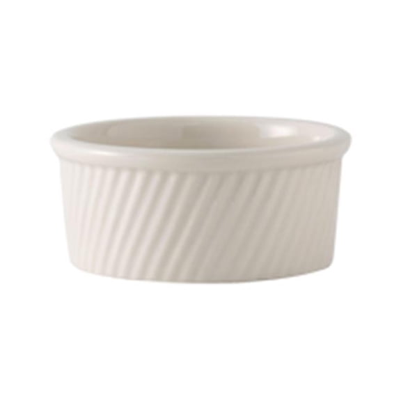 Tuxton BWX-1604 Vitrified China Souffle Swirl Side, White - 13.5 oz