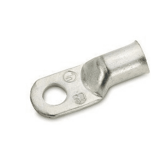 Crimp Supply 6 AWG Tinned Seamless Marine Lugs, 1/4" Post, 10 Pack