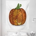 thumbnail image 1 of Vegetable Tapestry, Thanksgiving Pumpkin with Flowers Paisley Mandala Forms, Fabric Wall Hanging Decor for Bedroom Living Room Dorm, 5 Sizes, Dark Orange Fern Green, by Ambesonne, 1 of 1