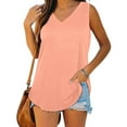 thumbnail image 2 of Women's Casual Solid Color T-Shirt Comfortable Fit Stretchable Soft Fabric Breathable Tank Top for Everyday Wear, 2 of 5