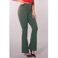 thumbnail image 5 of High Waist Soft Brushed Stretch Knit Flare Pants - Dark Green, 5 of 8