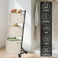 thumbnail image 4 of YOUPINS 3-Tier Laundry Hamper Sorter,Laundry Storage Organizer with Wheels Removable Rolling Laundry Baskets for Home,Bathroom,Dorm Laundry Room,Beige, 4 of 7