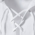 thumbnail image 4 of Camisas Para Hombre Camiseta de manga corta con cordón y capucha Vintage de lino y algodón para viajes de ocio de primavera y verano para hombre (White, XXL), 4 of 7