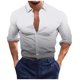 thumbnail image 1 of Blusa y camisa de manga larga con cuello vuelto para hombre, estilo casual, a la moda, con botones estampados, blusa de manga larga con cuello vuelto, camisetas de poliéster para hombre, 1 of 4