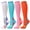 White Blue Pink Orange, variant on 4 Pairs Copper Compression Socks for Women & Men Circulation 15-20 mmhg - Better Blood Flow, Swelling, Best Support for Medical, Running, Nursing