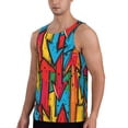 thumbnail image 2 of Fuzoiu Colorful Arrow Graffiti Pattern Print Men's Workout Tank Tops,Sleeveless Gym Shirt Quick Dry,Fitness Bodybuilding T-Shirt,Muscle Athletic Workout Tee-3X-Large, 2 of 7
