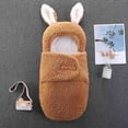 thumbnail image 5 of LEKWK Baby Swaddle Blanket with Hood Warm Baby Thermal Sleeping Sack 3D Cartoon Rabbit Ear Cute Loungewear Newborn Winter Thermal Receiving Blanket 0-6M, 5 of 5