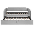 thumbnail image 4 of LHYY Twin Size Velvet Upholstered Daybed with Pop Up Trundle,Gray, 4 of 12