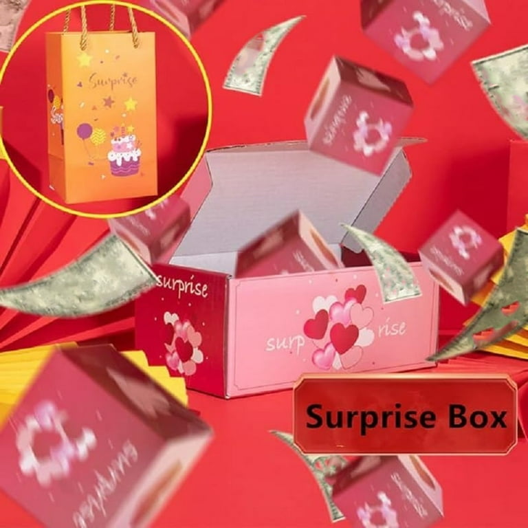 Jikolililili Yellow Surprise Box Gift Box—Exploding Gift Box Money Pop Up  Surprise Birthday Box,Birthday Greeting Gift Box, Creative Pop up Explosion