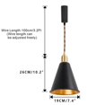 thumbnail image 3 of FSLiving Adjustable Height J Type Track Light with E26 Brass Base and Vintage Black Outer Gold Inner Shade Lighting Fixtures for Farmhouse Kitchen Sink (Bulb&Ceiling Track Sold Separately) - 3 Lights, 3 of 7