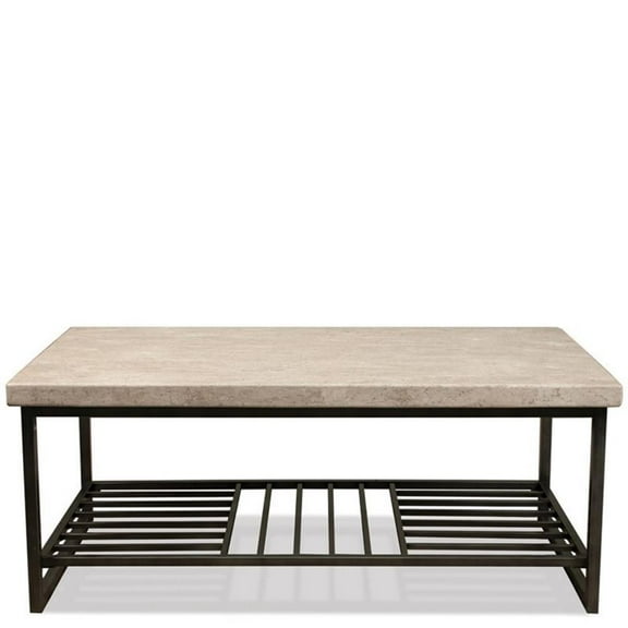 Bowery Hill Contemporary Coffee Table in Alabaster Travertine