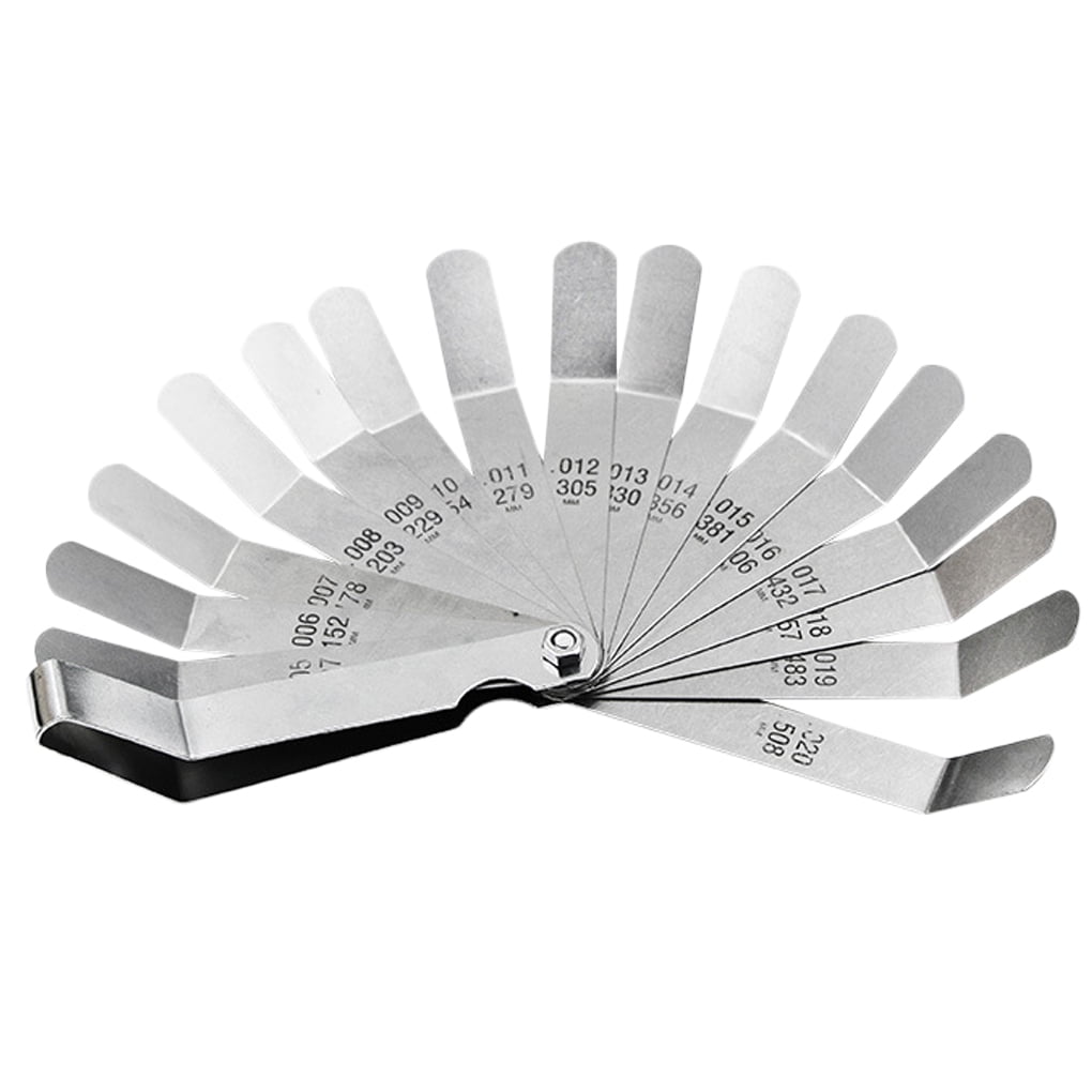 Ustyle 16pcs/set Metric Inch Offset Feeler Gauge Stainless Steel