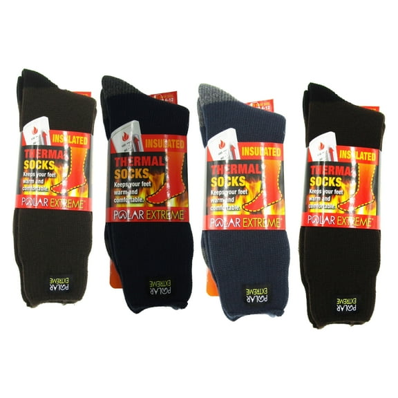 Polar Extreme Men's Thick Thermal Sock Pack of 4 All 4 Colors
