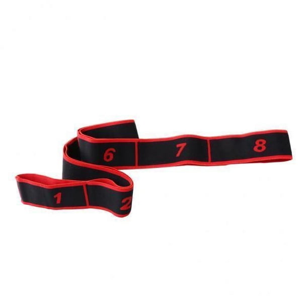 3xAdults 8 Loops Latin Yoga Stretching Strap Gym Dance Banda de resistencia Roja 3 piezas