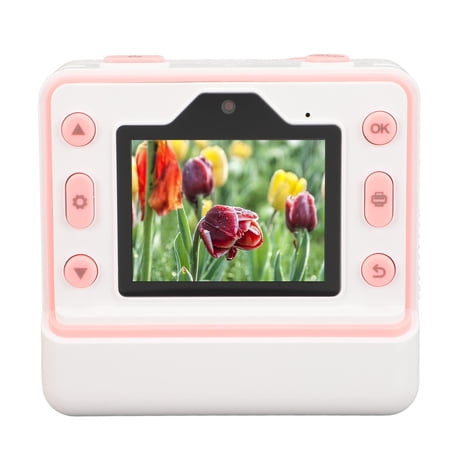YAHHU Instant Print Camera for Kids, 1080P HD Video & 48MP Dual Lens, 2.4 Inch IPS Screen Zero Ink Digital Photo Camera with Flash and Self Timer, Portable Toys Gifts for Boys and Girls, Pink