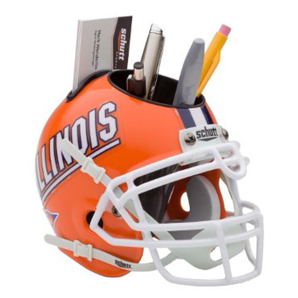 Illinois Fighting Illini NCAA Football Schutt Mini Helmet Desk Caddy