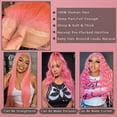 thumbnail image 3 of 26 Inch 13x6 Body Wave Lace Front Wigs Human Hair Pre Plucked Pink Wig Human Hair Pink Lace Front Wig Colored Wigs For Women, 3 of 6
