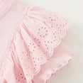 thumbnail image 4 of Toddler Girls Double Lace T-Shirt Round Neck Shirt Cute Little Girl Ruffle Kids Tops 2-3Years Pink, 4 of 9