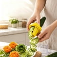 thumbnail image 6 of Spiral Curler Sharpener Crinkle Cutter Stainless Steel Carrot Flower Salad Decorating Maker Peeler for Fruits and Vegetable, Mini Funnel Spiral Slicer with Non- Salient Point, 6 of 7