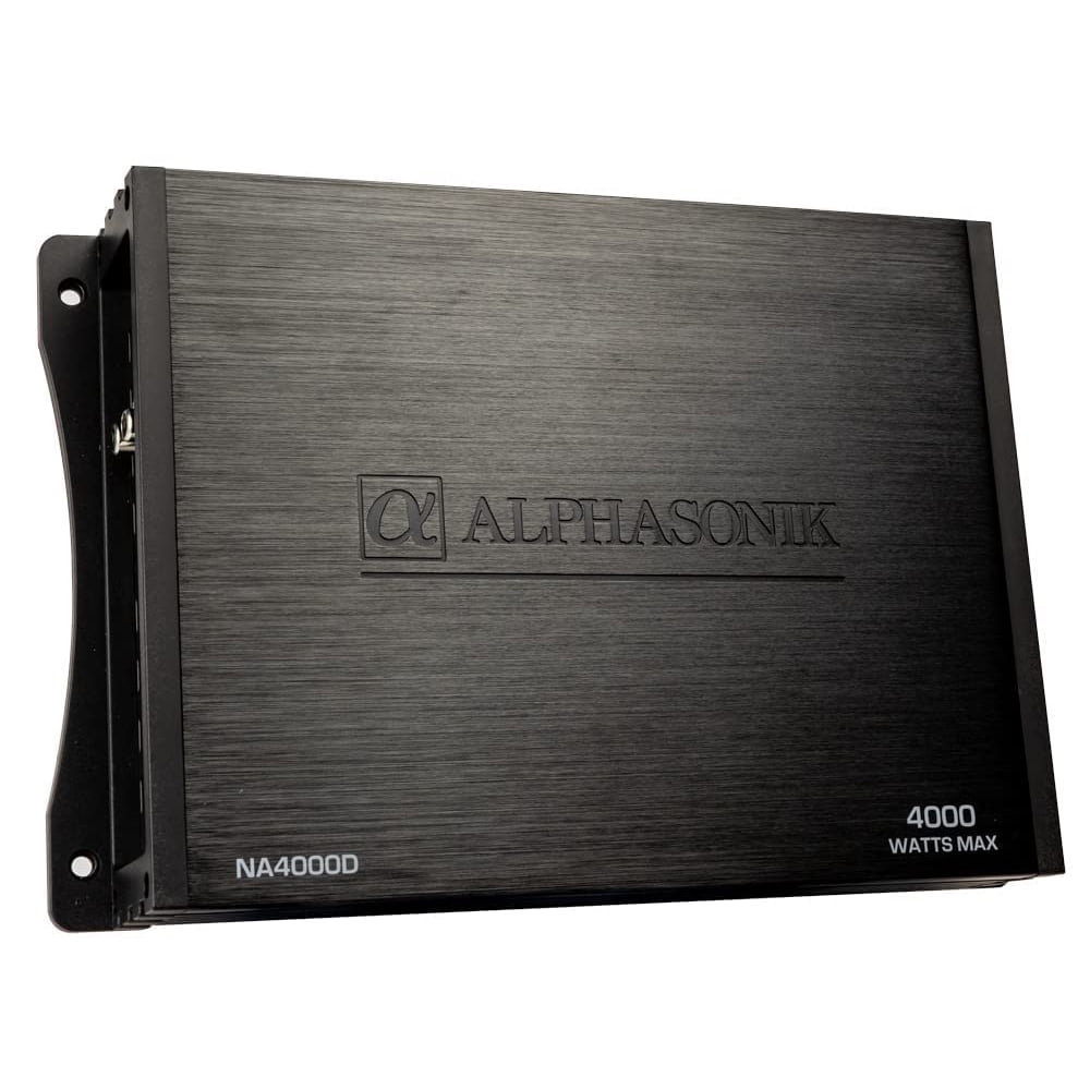 Alphasonik NA4000D Monoblock 4000W Max Class-D Car Amplifier w/ Remote Bass Knob