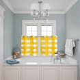 thumbnail image 3 of Yellow Plaid Kitchen Curtains Small Short 39 Inch Length, Watercolor Grid Checker Gingham Farmhouse Grommet Bedroom Living Room Curtains, Light Filtering Cafe Curtain Drapes 2 Panels Set 55''x39'', 3 of 9