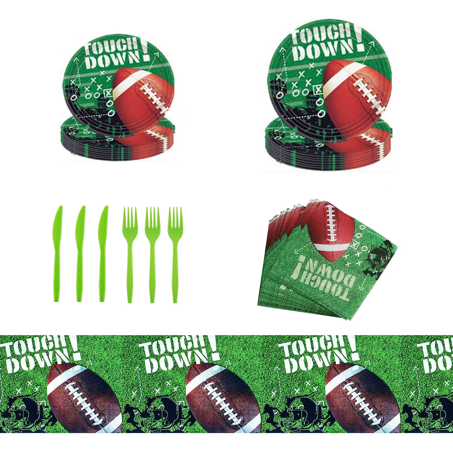 Football Birthday Party Supplies,Disposable Football Party Tableware